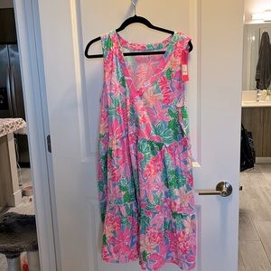 Lilly Pulitzer Floral Printed Swing Lorina V Neck Dress